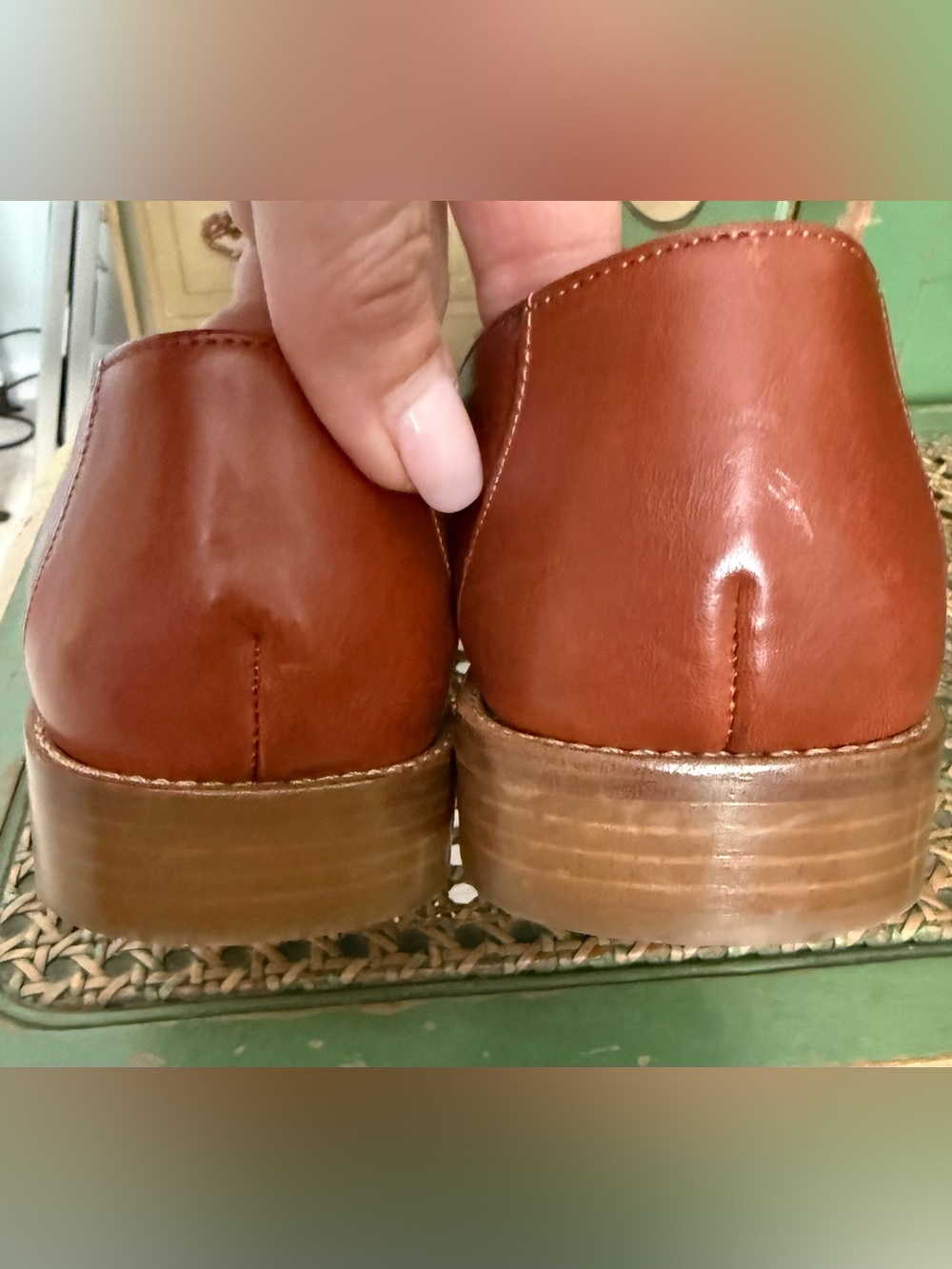 Talbots Italian Brown Leather Peep Toe Flat Sandals Size 8 Narrow - Picture 4 of 8